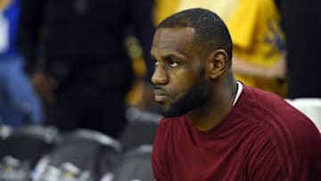 Jun 13, 2016; Oakland, CA, USA; Cleveland Cavaliers forward LeBron James (23) before game five of the NBA Finals against the Golden State Warriors at Oracle Arena. Mandatory Credit: Bob Donnan-USA TODAY Sports