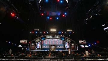 Jun 25, 2015; Brooklyn, NY, USA; General view of Barclays Center before the start of the 2015 NBA Draft. Mandatory Credit: Brad Penner-USA TODAY Sports