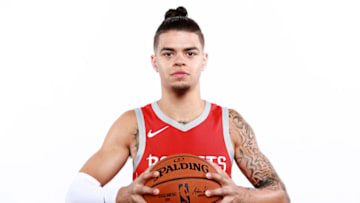 HOUSTON, TX - SEPTEMBER 24: Rob Gray #32 of the Houston Rockets poses for a portrait during the Houston Rockets Media Day at The Post Oak Hotel at Uptown Houston on September 24, 2018 in Houston, Texas. NOTE TO USER: User expressly acknowledges and agrees that, by downloading and or using this photograph, User is consenting to the terms and conditions of the Getty Images License Agreement. (Photo by Tom Pennington/Getty Images)
