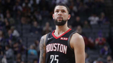 SACRAMENTO, CA - APRIL 2: Austin Rivers #25 of the Houston Rockets looks on during the game against the Sacramento Kings on April 2, 2019 at Golden 1 Center in Sacramento, California. NOTE TO USER: User expressly acknowledges and agrees that, by downloading and or using this photograph, User is consenting to the terms and conditions of the Getty Images Agreement. Mandatory Copyright Notice: Copyright 2019 NBAE (Photo by Rocky Widner/NBAE via Getty Images)