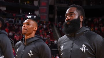 Houston Rockets Russell Westbrook and James Harden (Photo by Bill Baptist/NBAE via Getty Images)