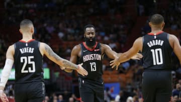 Houston Rockets Ausin Rivers James Harden Eric Gordon (Photo by Michael Reaves/Getty Images)