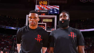 Houston Rockets James Harden Russell Westbrook (Photo by Bill Baptist/NBAE via Getty Images)