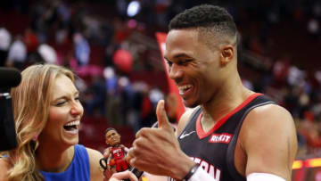 Houston Rockets Russell Westbrook Cayleigh Griffin (Photo by Bob Levey/Getty Images)