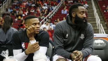 Houston Rockets James Harden Russell Westbrook (Photo by Tim Warner/Getty Images)