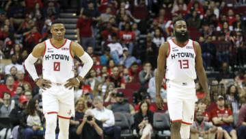 Houston Rockets Russell Westbrook James Harden (Photo by Tim Warner/Getty Images)
