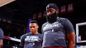 Houston Rockets Russell Westbrook James Harden (Photo by Cato Cataldo/NBAE via Getty Images)