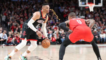 Russell Westbrook #0 of the Houston Rockets (Photo by Abbie Parr/Getty Images)