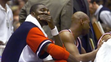 Houston Rockets Hakeem Olajuwon (Photo credit should read Vince Bucci/AFP via Getty Images)