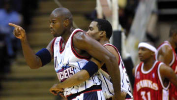 Houston Rockets Glen Rice #41 Mandatory copyright notice: Copyright 2001 NBAE Mandatory Credit: Ronald Martinez/GettyImages/NBAE