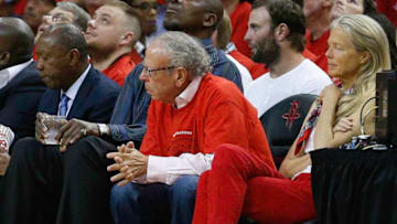 HOUSTON, TX - APRIL 25: Houston Rockets owner Les Alexander looks on during Game Five of the Western Conference Quarterfinals game of the 2017 NBA Playoffs at Toyota Center on April 25, 2017 in Houston, Texas. NOTE TO USER: User expressly acknowledges and agrees that, by downloading and/or using this photograph, user is consenting to the terms and conditions of the Getty Images License Agreement. (Photo by Bob Levey/Getty Images)