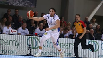 PRIENAI, LITHUANIA - JANUARY 09: LiAngelo Ball of Vytautas Prienai in action during the match between Vytautas Prienai and Zalgiris Kauno on January 9, 2018 in Prienai, Lithuania. (Photo by Alius Koroliovas/Getty Images)