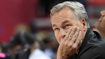 Head coach Mike D'Antoni of the Houston Rockets attends a game between the Rockets and the Utah Jazz during the 2019 NBA Summer League (Photo by Ethan Miller/Getty Images)