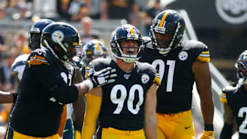 PITTSBURGH, PA - SEPTEMBER 15: T.J. Watt #90 of the Pittsburgh Steelers in action against the Seattle Seahawks on September 15, 2019 at Heinz Field in Pittsburgh, Pennsylvania. (Photo by Justin K. Aller/Getty Images)