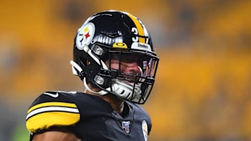 PITTSBURGH, PA - SEPTEMBER 30: Minkah Fitzpatrick #39 of the Pittsburgh Steelers warms up prior to the game against the Cincinnati Bengals at Heinz Field on September 30, 2019 in Pittsburgh, Pennsylvania. (Photo by Joe Sargent/Getty Images)