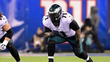 EAST RUTHERFORD, NEW JERSEY - DECEMBER 29: Jason Peters #71 of the Philadelphia Eagles in action against the New York Giants at MetLife Stadium on December 29, 2019 in East Rutherford, New Jersey. (Photo by Steven Ryan/Getty Images)