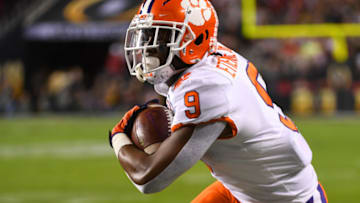 Travis Etienne #9 of the Clemson Tigers. (Photo by Jamie Schwaberow/Getty Images)