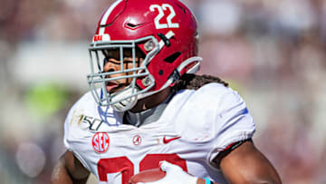 Najee Harris #22 of the Alabama Crimson Tide. (Photo by Wesley Hitt/Getty Images)