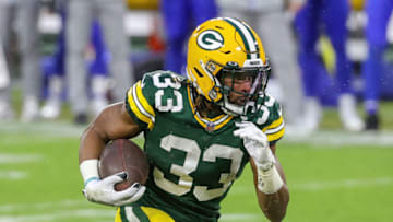 Aaron Jones #33 of the Green Bay Packers. (Photo by Dylan Buell/Getty Images)