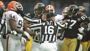 Pittsburgh Steelers and the Cleveland Browns. Mandatory Credit: Simon Bruty /Allsport