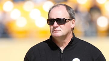 PITTSBURGH - SEPTEMBER 18: Director of football operations Kevin Colbert watches the Pittsburgh Steelers warm up prior to the game against the Seattle Seahawks on September 18, 2011 at Heinz Field in Pittsburgh, Pennsylvania. (Photo by Jared Wickerham/Getty Images)