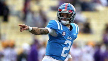 Matt Corral #2 of the Mississippi Rebels (Photo by Sean Gardner/Getty Images)