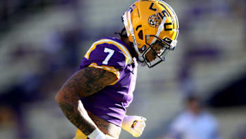 Derek Stingley Jr. #7 of the LSU Tigers. (Photo by Sean Gardner/Getty Images)