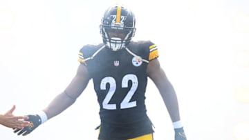 Najee Harris #22 of the Pittsburgh Steelers reacts as he runs onto the field prior to the game against the Tampa Bay Buccaneers at Acrisure Stadium on October 16, 2022 in Pittsburgh, Pennsylvania. (Photo by Joe Sargent/Getty Images)