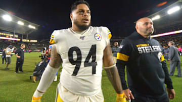 Pittsburgh Steelers defensive end Tyson Alualu (94). Mandatory Credit: Jake Roth-USA TODAY Sports