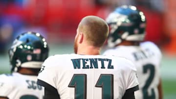 Philadelphia Eagles quarterback Carson Wentz (11). Mandatory Credit: Mark J. Rebilas-USA TODAY Sports