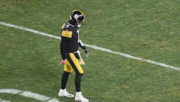 Jan 10, 2021; Pittsburgh, PA, USA; Pittsburgh Steelers quarterback Ben Roethlisberger (7) walks off the field after throwing an interception to Cleveland Browns outside linebacker Sione Takitaki (not pictured) in the fourth quarter of an AFC Wild Card playoff game at Heinz Field. Mandatory Credit: Philip G. Pavely-USA TODAY Sports