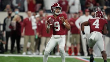 Alabama Crimson Tide quarterback Bryce Young (9) Mandatory Credit: Kirby Lee-USA TODAY Sports