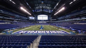 Feb 29, 2016; Indianapolis, IN, USA; A general view of Lucas Oil Stadium during the 2016 NFL Scouting Combine. Mandatory Credit: Brian Spurlock-USA TODAY Sports