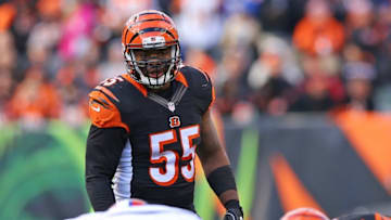 Nov 20, 2016; Cincinnati, OH, USA; Cincinnati Bengals outside linebacker Vontaze Burfict (55) against the Buffalo Bills at Paul Brown Stadium. The Bills won 16-12. Mandatory Credit: Aaron Doster-USA TODAY Sports