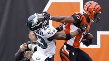 Dec 4, 2016; Cincinnati, OH, USA; Cincinnati Bengals wide receiver Cody Core (16) runs against Philadelphia Eagles free safety Rodney McLeod (23) during the first half at Paul Brown Stadium. Mandatory Credit: David Kohl-USA TODAY Sports