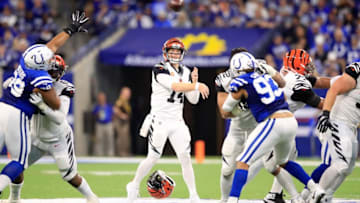 INDIANAPOLIS, IN - SEPTEMBER 09: Andy Dalton #14 of the Cincinnati Bengals runs with the ball against the Indianapolis Colts at Lucas Oil Stadium on September 9, 2018 in Indianapolis, Indiana. (Photo by Andy Lyons/Getty Images)