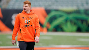 CINCINNATI, OHIO - DECEMBER 01: Andy Dalton #14 of the Cincinnati Bengals walks on the field before the NFL football game against the New York Jets at Paul Brown Stadium on December 01, 2019 in Cincinnati, Ohio. (Photo by Bryan Woolston/Getty Images)