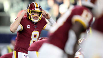 ARLINGTON, TEXAS - DECEMBER 29: Case Keenum #8 of the Washington Redskins calls out instructions in the second quarter against the Dallas Cowboys in the game at AT&T Stadium on December 29, 2019 in Arlington, Texas. (Photo by Tom Pennington/Getty Images)