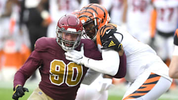 Hakeem Adeniji #77 of the Cincinnati Bengals (Photo by Mitchell Layton/Getty Images)