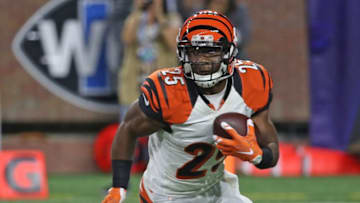 DETROIT, MI - AUGUST 18: Giovani Bernard #25 of the Cincinnati Bengals runs for a short gain during the second quarter of the preseason game against the Detroit Lions at Ford Field on August 18, 2016 in Detroit, Michigan. (Photo by Leon Halip/Getty Images)