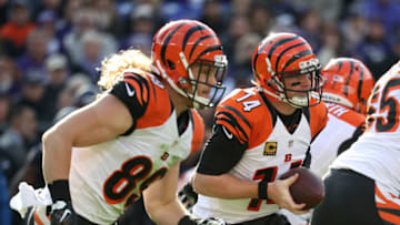BALTIMORE, MD - NOVEMBER 27: Quarterback Andy Dalton #14 of the Cincinnati Bengals drops back against the Baltimore Ravens in the first quarter at M&T Bank Stadium on November 27, 2016 in Baltimore, Maryland. (Photo by Rob Carr/Getty Images)