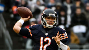 CHICAGO, IL - DECEMBER 24: Quarterback Matt Barkley #12 of the Chicago Bears looks to pass the football in the first quarter against the Washington Redskins at Soldier Field on December 24, 2016 in Chicago, Illinois. (Photo by David Banks/Getty Images)