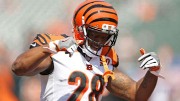CINCINNATI, OH - SEPTEMBER 10: Joe Mixon #28 of the Cincinnati Bengals warms up prior to the start of the game against the Baltimore Ravens at Paul Brown Stadium on September 10, 2017 in Cincinnati, Ohio. (Photo by Michael Reaves/Getty Images)