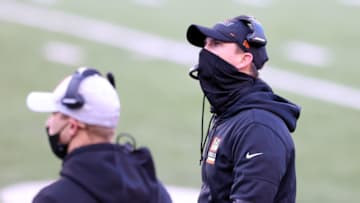 CINCINNATI, OHIO - NOVEMBER 01: Head coach Zac Taylor of the Cincinnati Bengals looks on from the side line during the second half of the game against the Tennessee Titans at Paul Brown Stadium on November 01, 2020 in Cincinnati, Ohio. The Benglas defeated theTitans 31-20. (Photo by Bobby Ellis/Getty Images)