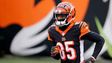 Cincinnati Bengals wide receiver Tee Higgins (85) takes the field as he's introduced before the first quarter of the NFL Week 17 game between the Cincinnati Bengals and the Baltimore Ravens at Paul Brown Stadium in downtown Cincinnati on Sunday, Jan. 3, 2021. The Ravens led 17-3 at half time.Baltimore Ravens At Cincinnati Bengals