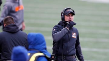 Jan 3, 2021; Cincinnati, Ohio, USA; Cincinnati Bengals head coach Zac Taylor during the second half against the Baltimore Ravens at Paul Brown Stadium. Mandatory Credit: Joseph Maiorana-USA TODAY Sports