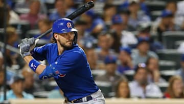 NEW YORK, NY - AUGUST 27: Kris Bryant #17 of the Chicago Cubs in action during a game against the New York Mets at Citi Field on August 27, 2019 in New York City. (Photo by Rich Schultz/Getty Images)