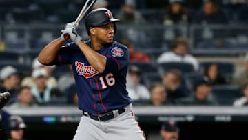 NEW YORK, NEW YORK - OCTOBER 04: (NEW YORK DAILIES OUT) Jonathan Schoop #16 of the Minnesota Twins in action against the New York Yankees in game one of the American League Division Series at Yankee Stadium on October 04, 2019 in New York City. The Yankees defeated the Twins 10-4. (Photo by Jim McIsaac/Getty Images)