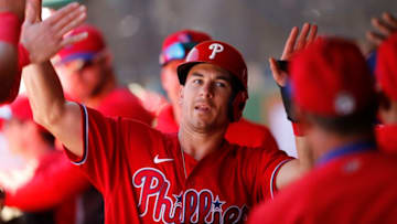 J.T. Realmuto #10 of the Philadelphia Phillies (Photo by Michael Reaves/Getty Images)