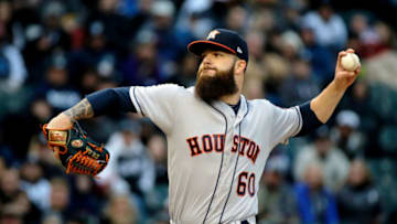 CHICAGO, IL - APRIL 21: Dallas Keuchel #60 of the Houston Astros pitches against the Chicago White Sox during the first inning at Guaranteed Rate Field on April 21, 2018 in Chicago, Illinois. (Photo by Jon Durr/Getty Images)